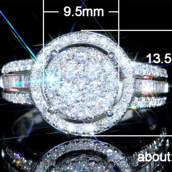 ⚡ Three Layer Super Big Round Luxury Wedding Rings for Women, PD154 - Picture 8 of 8